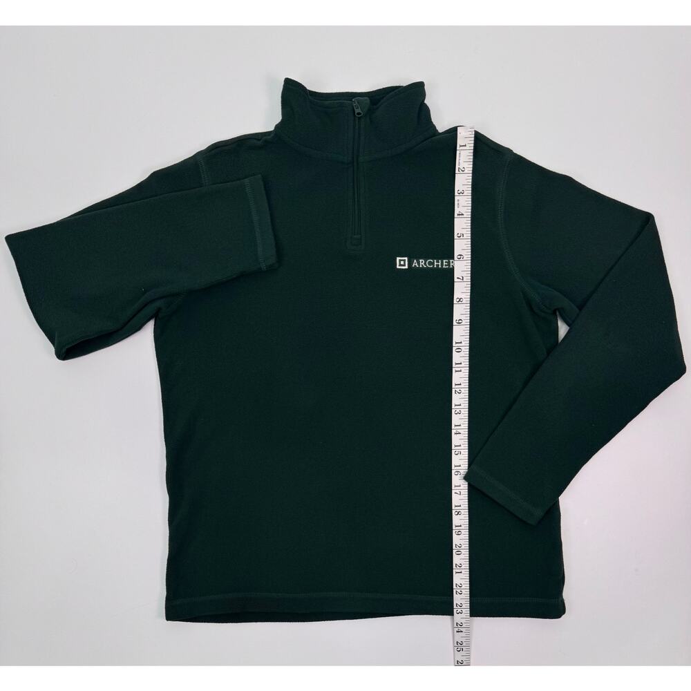 Lands’ End Unisex Youth Large Forest Green Fleece Quarter Zip Pullover 14–16 - Picture 7 of 10